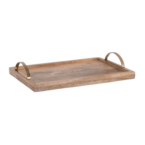 WOOD & S.STEEL SERVING TRAY (NATURAL)